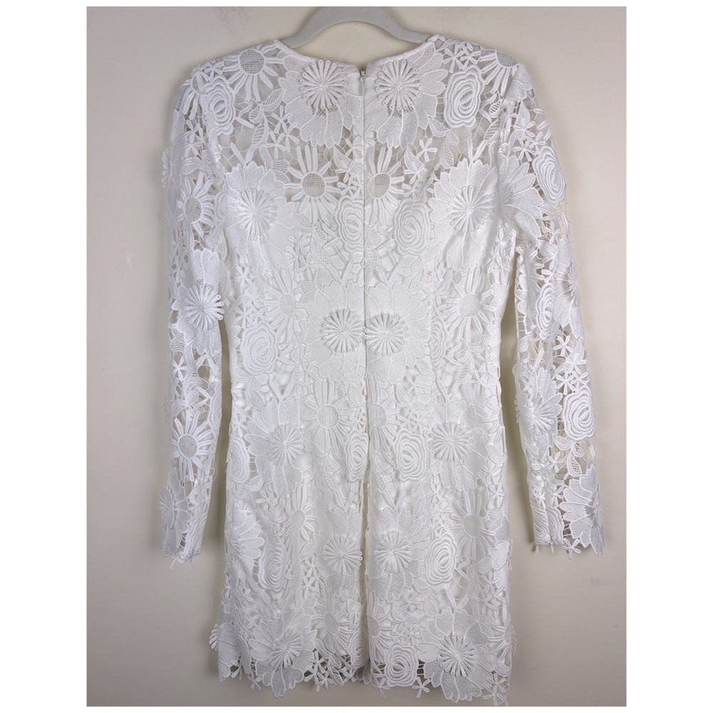 Milly | Nessa 3D White Lace Mini Dress LWD Bride | 4 - Picture 9 of 16